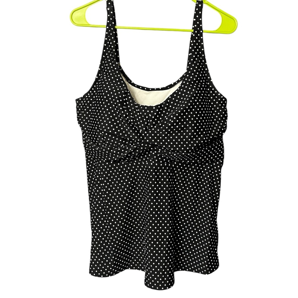 Shade & Shore Black and White Polka Dot Swim Top
